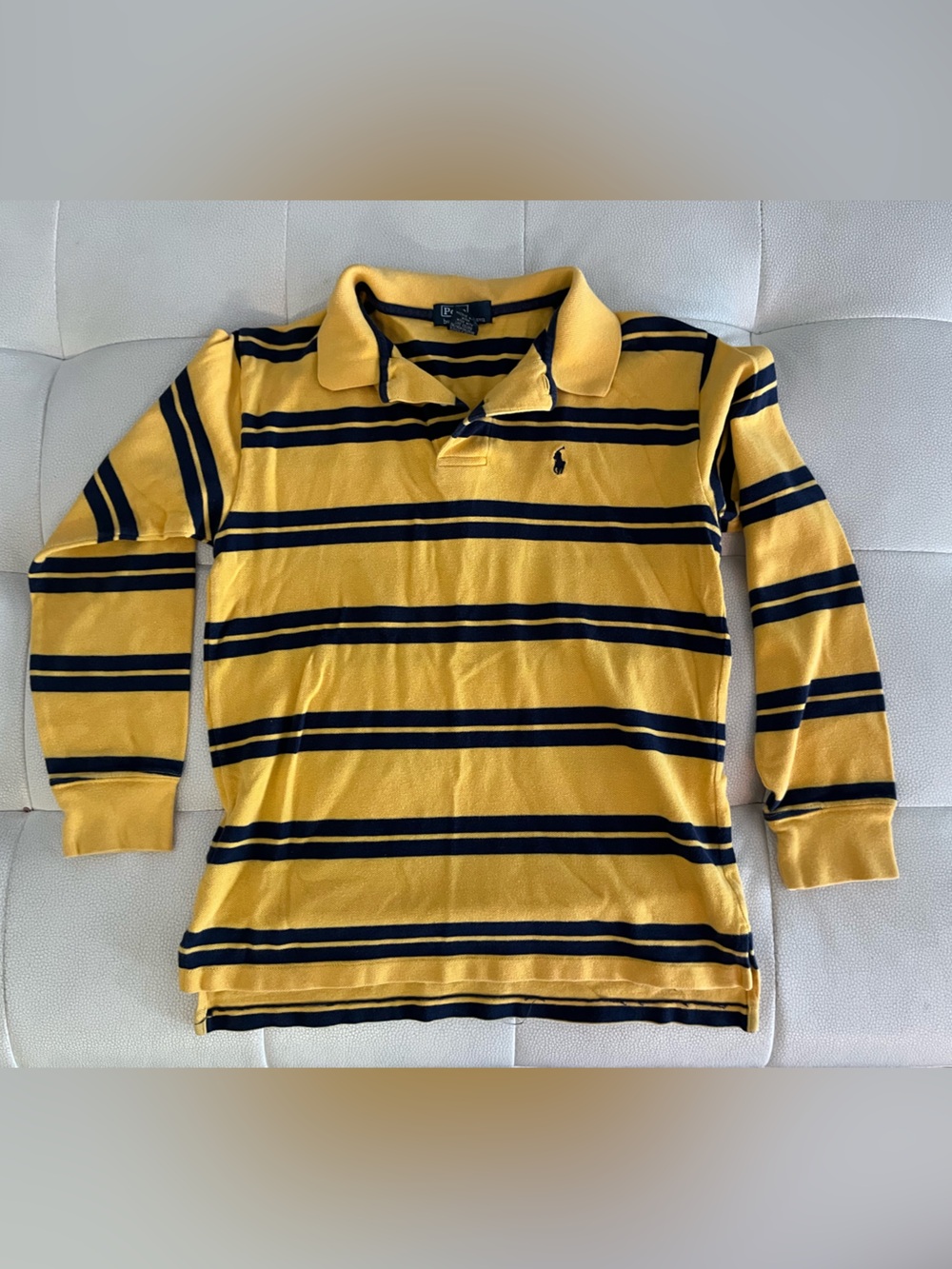 Ralph Lauren Yellow & Navy Striped Polo Shirt
